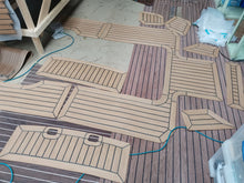 Load image into Gallery viewer, Moody 39 pvc synthetic teak deck installation
